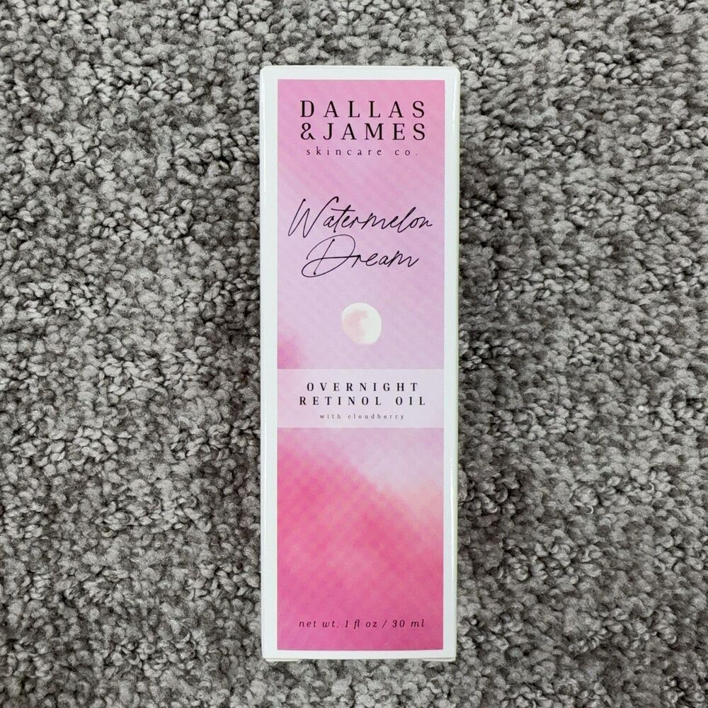 Dallas James Watermelon Dream Overnight Retinol Face Oil 1oz Vegan Cloudberry